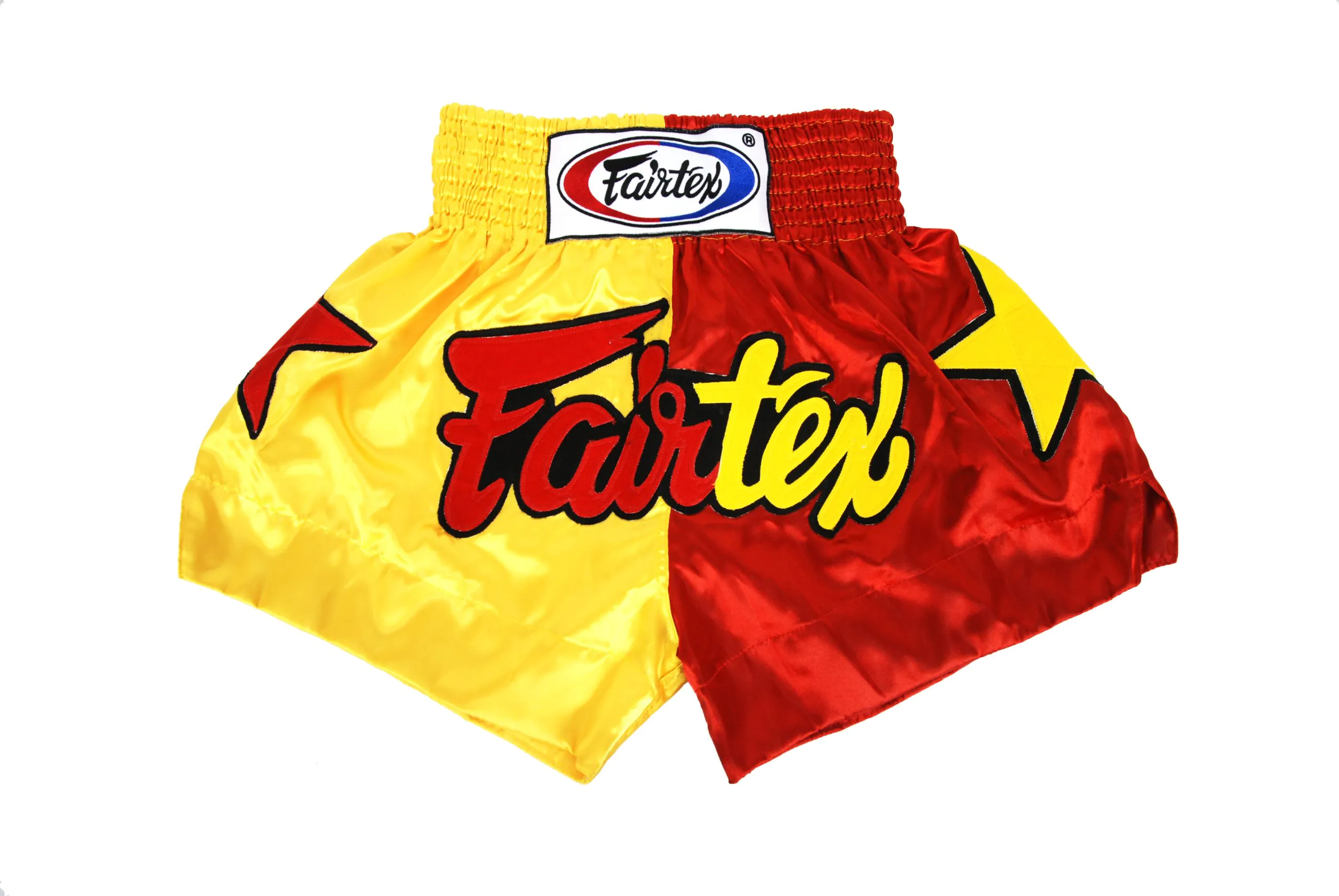 Fairtex-BS112 Muay Thai Shorts Fairtex Muay Thai Shorts-2 Tones Yellow and Red
