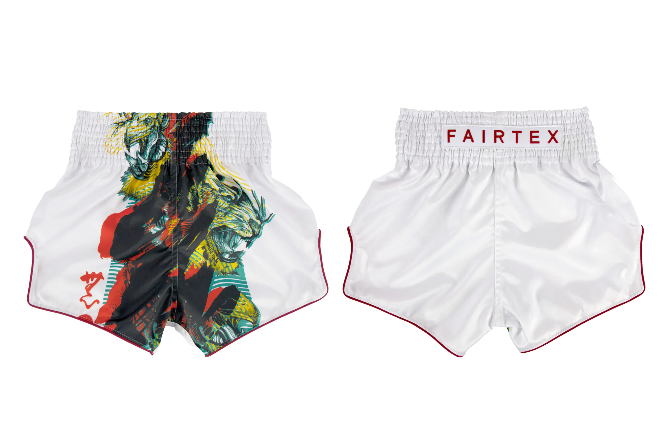 Fairtex Satoru Shorts BS1908 Front-Back Fairtex White Satoru Muay Thai Shorts
