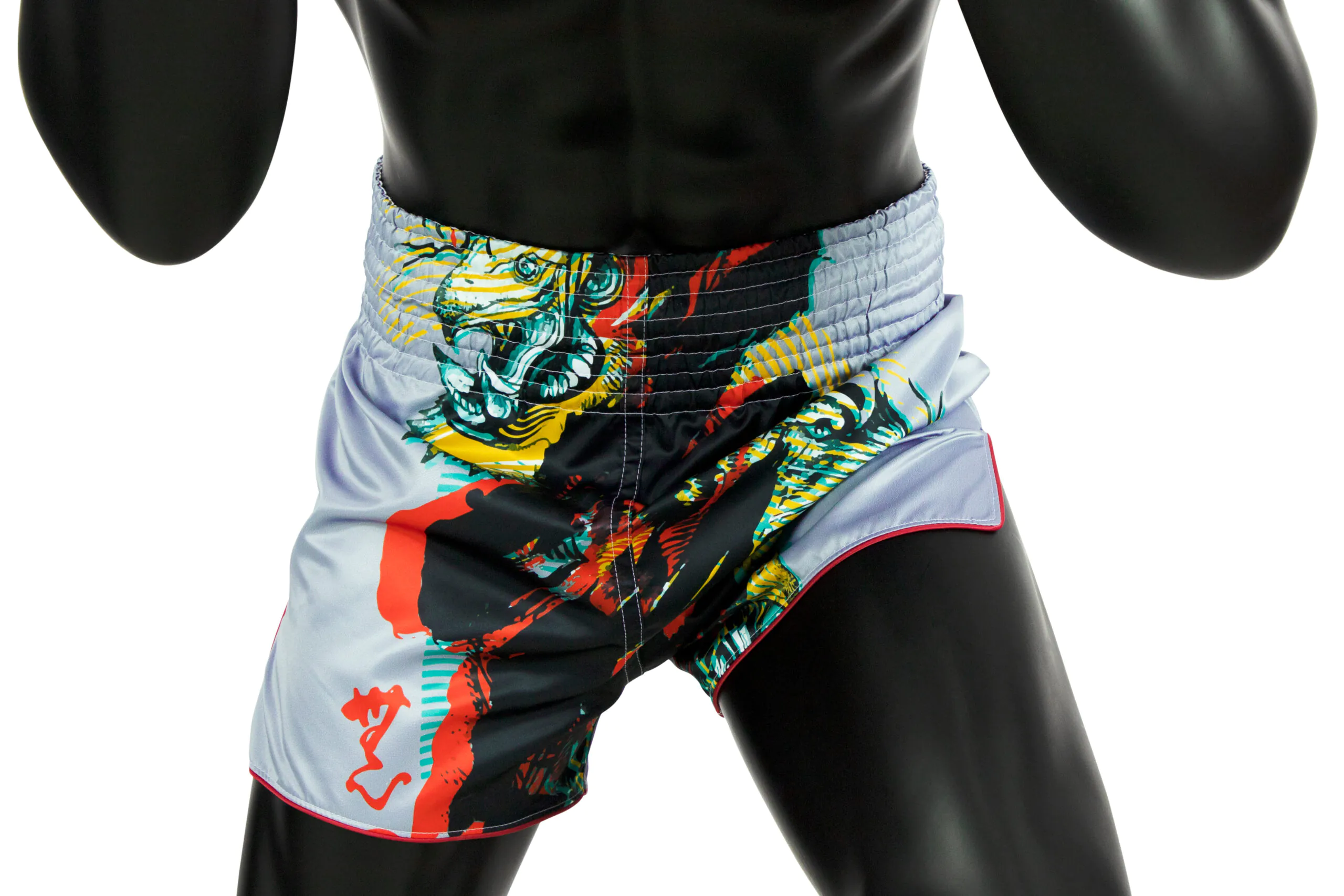 Fairtex Satoru Shorts BS1909 Wearing Fairtex Satoru Grey Muay Thai Shorts