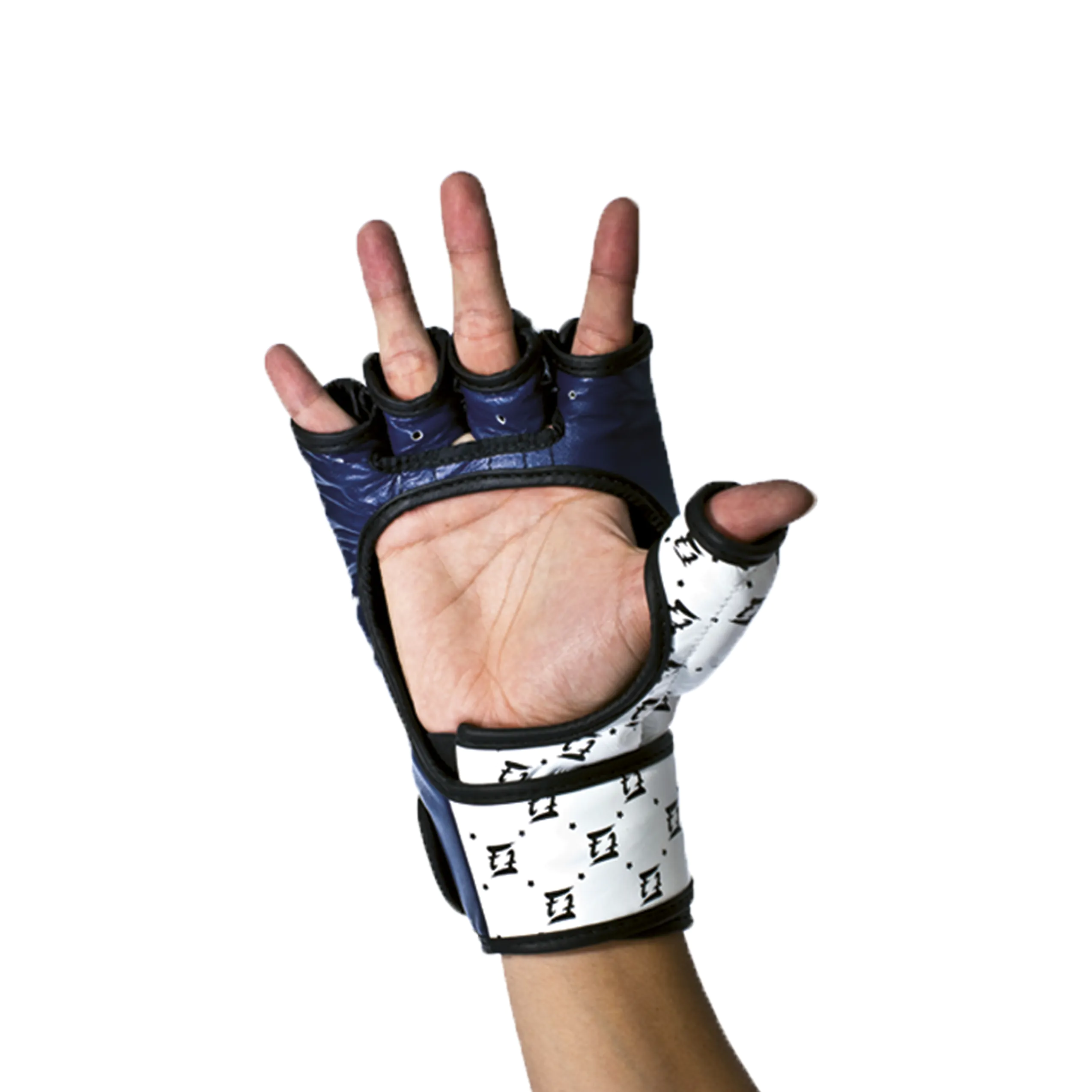 FAIRTEX FGV17 MMA SPARRING GLOVES WITH DOUBLE WRIST WRAP CLOSURE - WHITE BLUE Fairtex Double Wrist Wrap Closure MMA Sparring Gloves - FGV17 White Blue Color