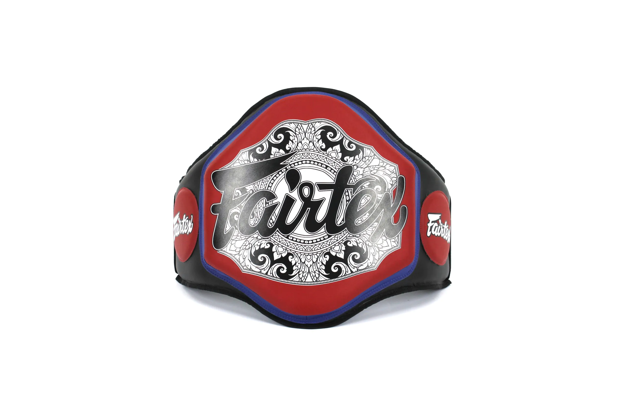 Fairtex-BPV3 Belly Pad Black Red (1) BPV3 Micro Fiber Belly Pad Black Red