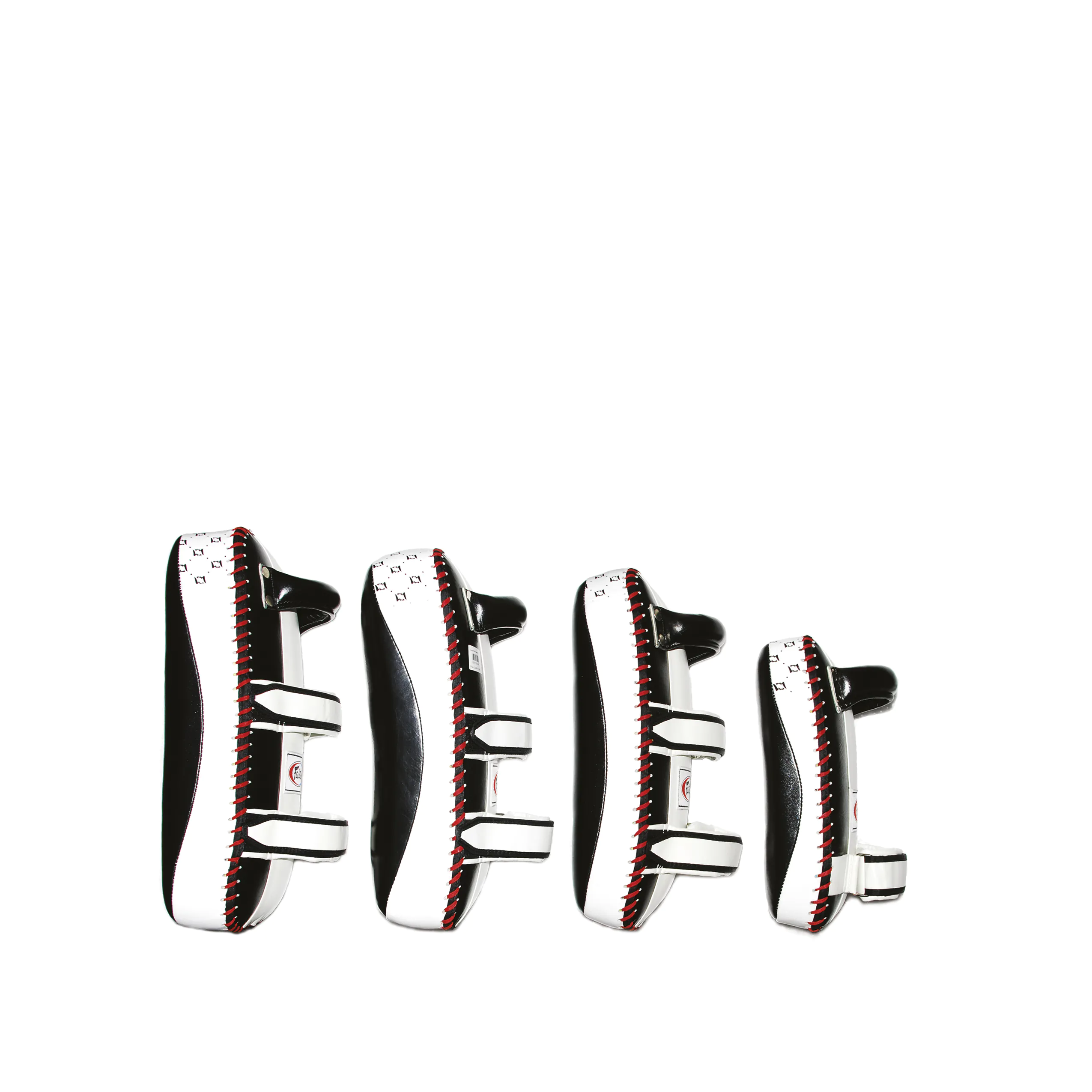 Fairtex-Curved Kick Pads-KPLC2 Fairtex-Black Wihite Curved Kick Pads-KPLC2
