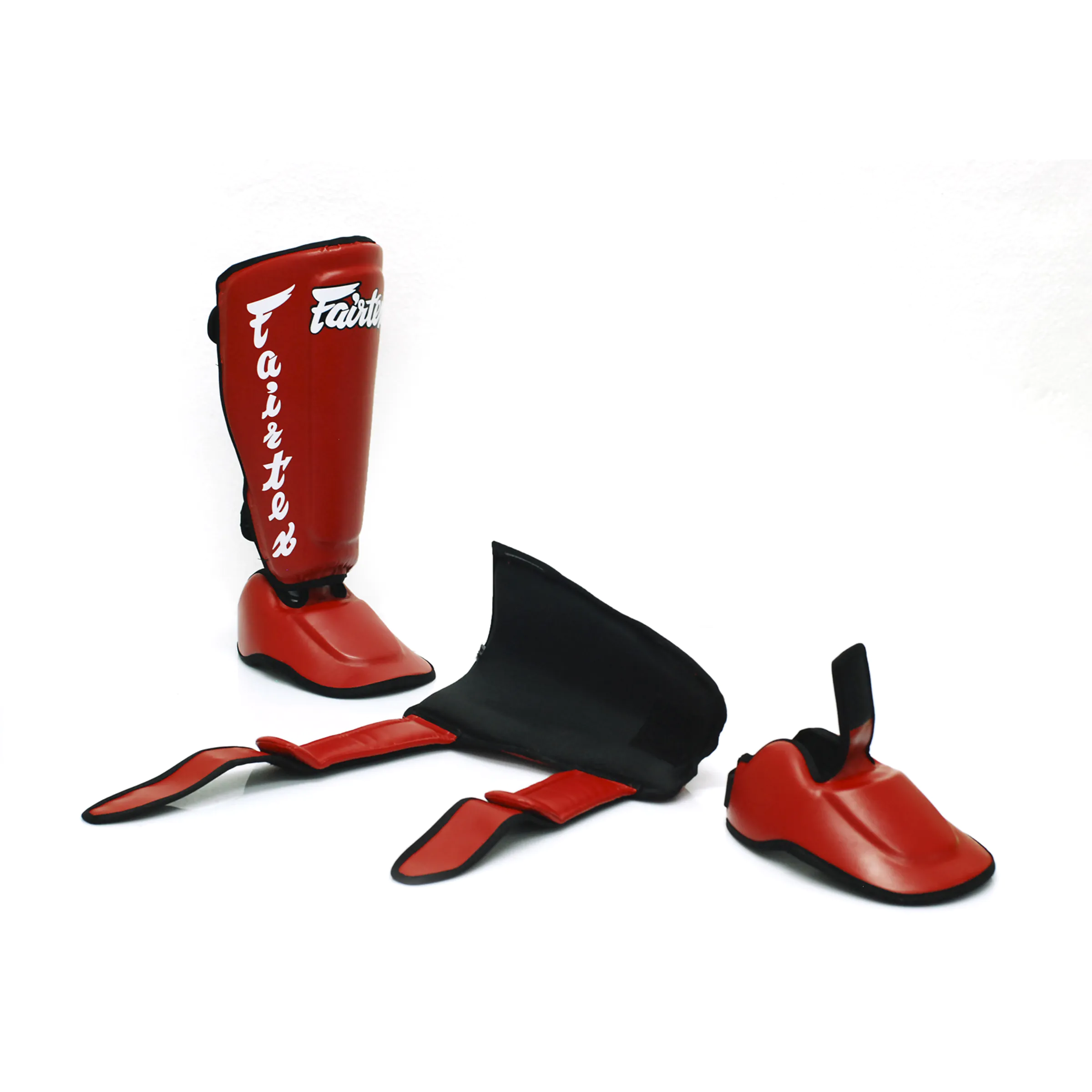 Fairtex-Shin Pads-SP7 Red Fairtex Twisted Shin Pad-SP7