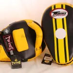Twins-KPL-11 Curved Kicking Pads-Black Yellow