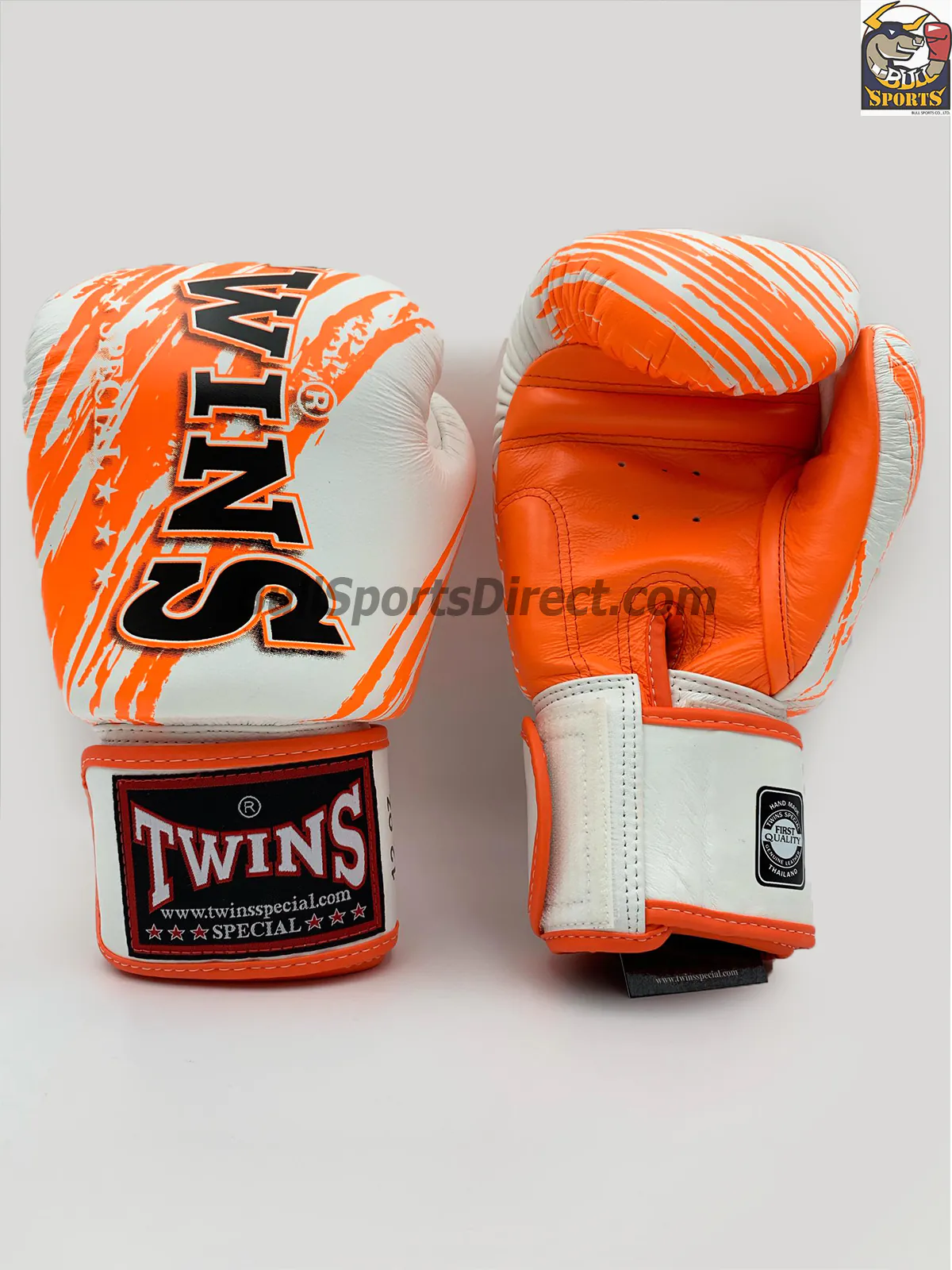 Twins Fancy Boxing Gloves FBGV-TW2 White Orange (3) Twins Boxing Gloves FBGV-TW2 Orange White