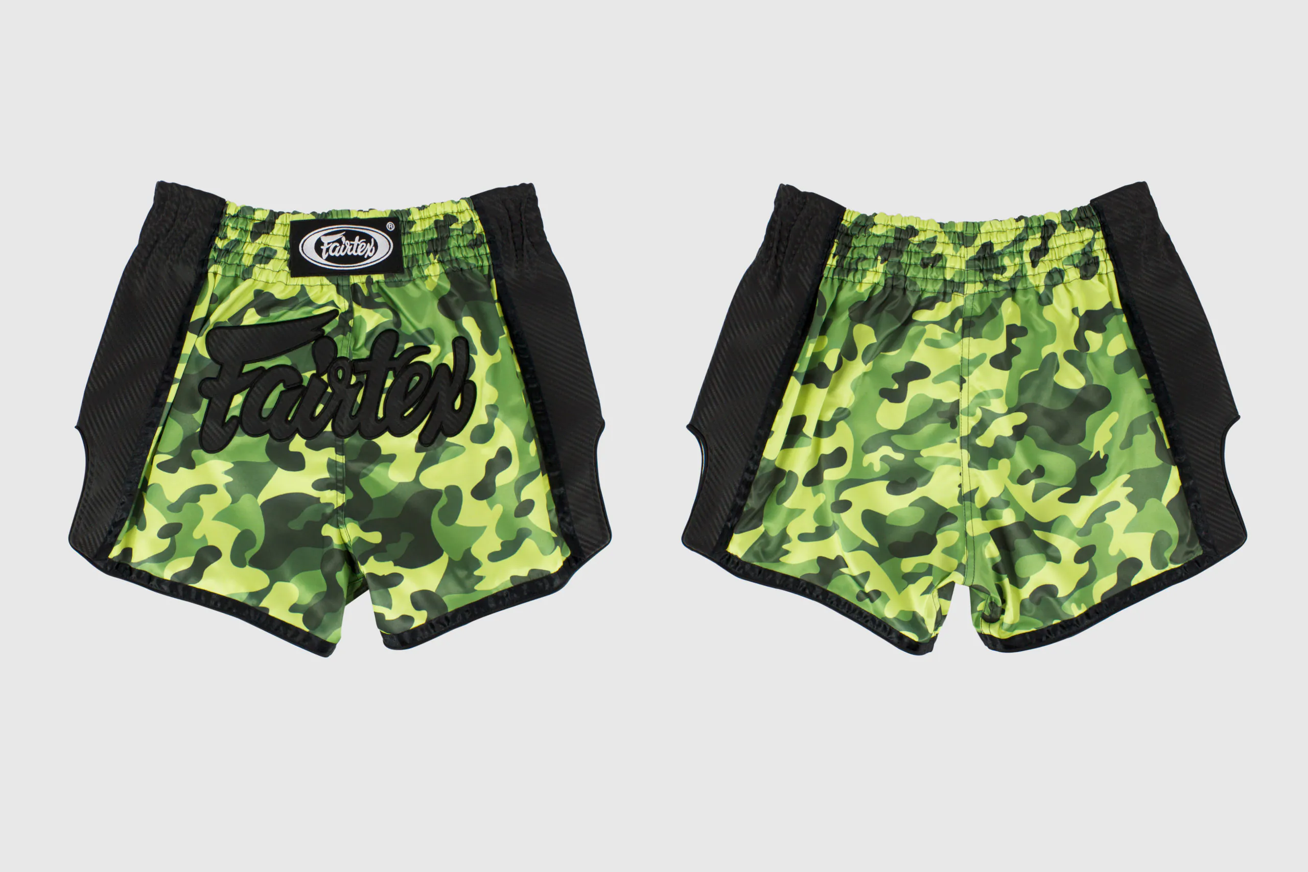Fairtex - BS1710 - Slim Cut Shorts - Satin Fairtex Slim Cut Shorts -Green Camo
