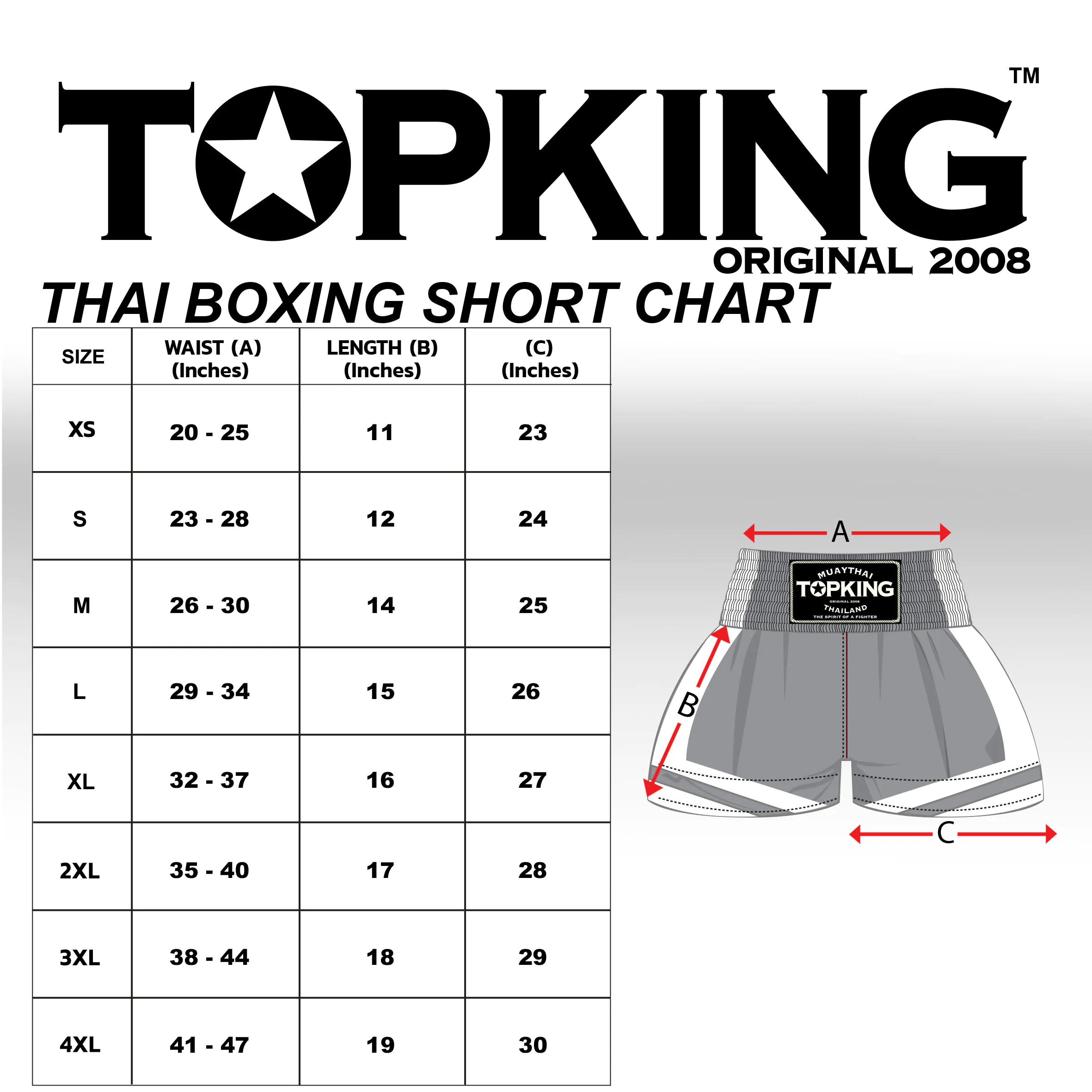 Top King Shorts Size Top King Shorts TKBS223